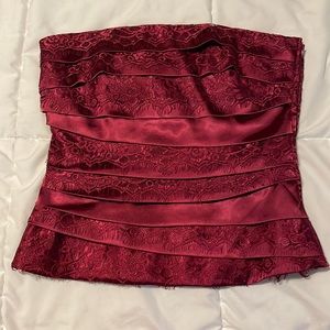 WHBM lace and ribbon corset top size 4